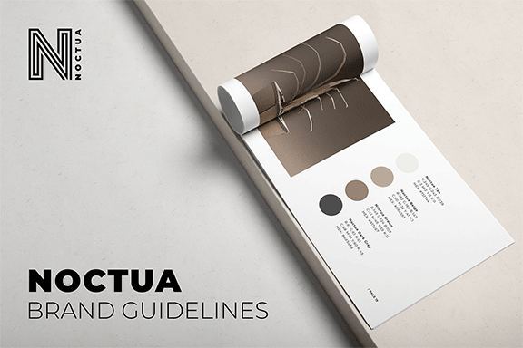 简约品牌视觉识别系统设计VIS指南INDD手册模板 Noctua Brand Guidelines
