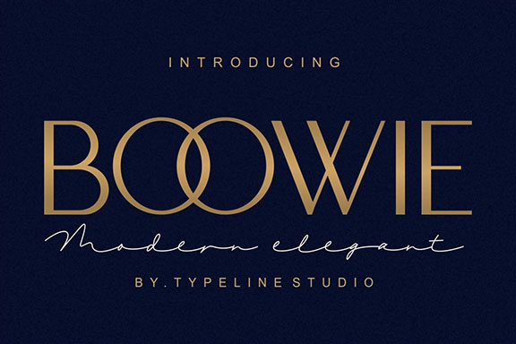 现代简约优雅品牌徽标几何字体 Boowie || Modern minimalist elegant.
