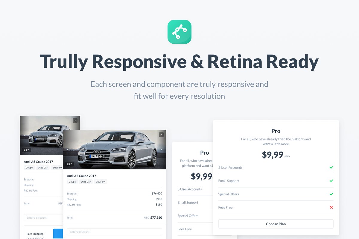 汽车销售性能价格介绍WEB UI工具包 ReCars Website UI Kit插图7