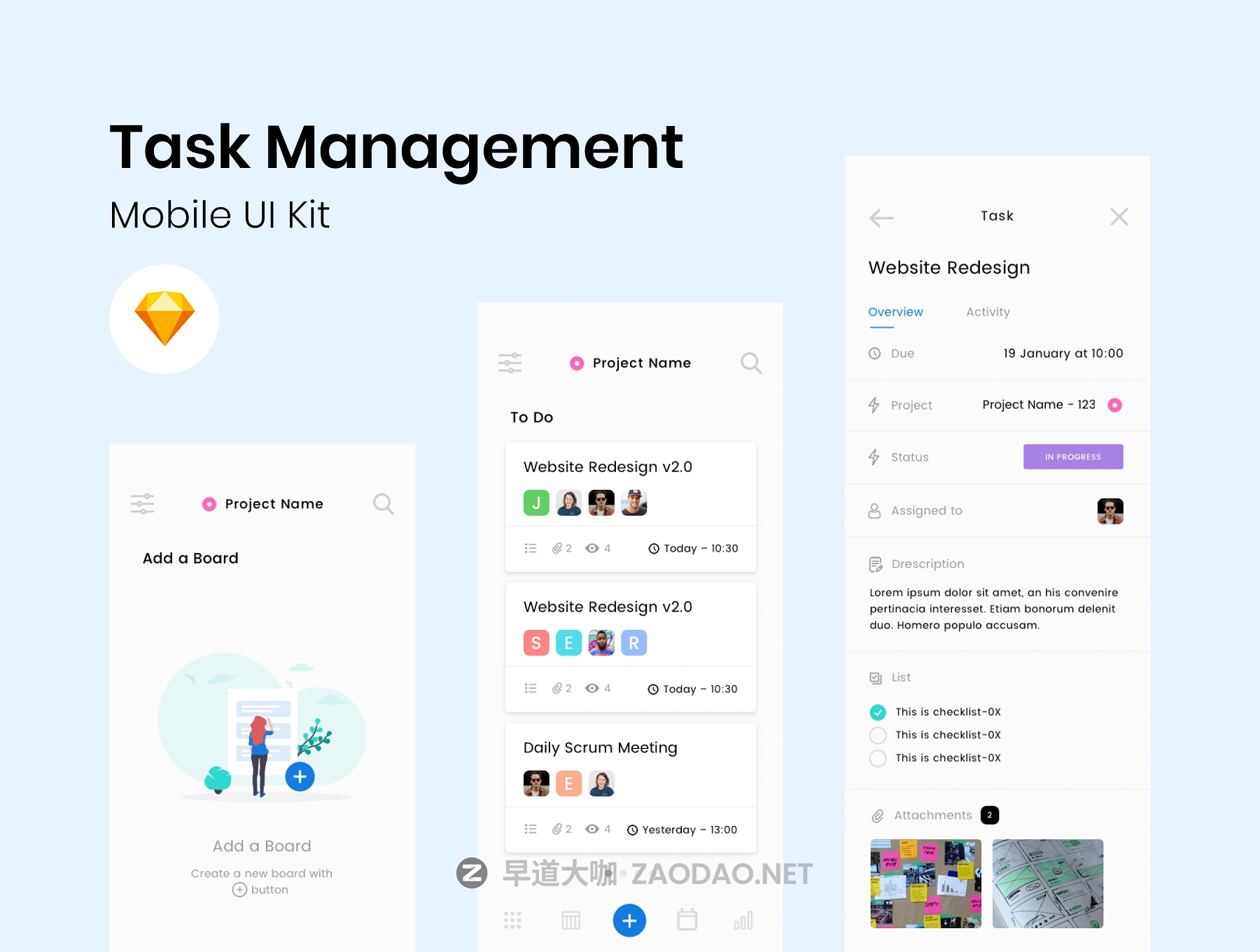 员工信息统计任务管理APP UI工具包 Task Management App UI插图 员工信息统计任务管理APP UI工具包 Task Management App UI插图