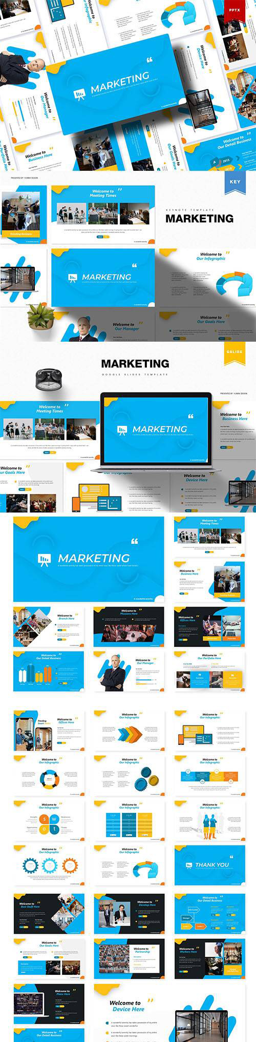 市场项目策划报表PPT模板KEY幻灯片SLIDES演示文稿 Marketing – Powerpoint, Keynote and Google Slides Template插图