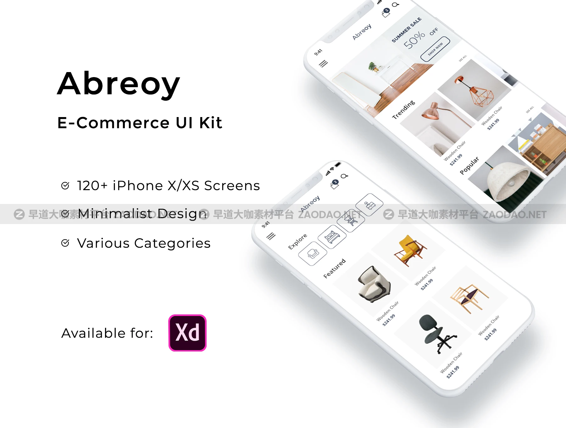 时尚家具灯具水果电商iOS APP UI套件 Abreoy E-Commerce UI Kit插图1