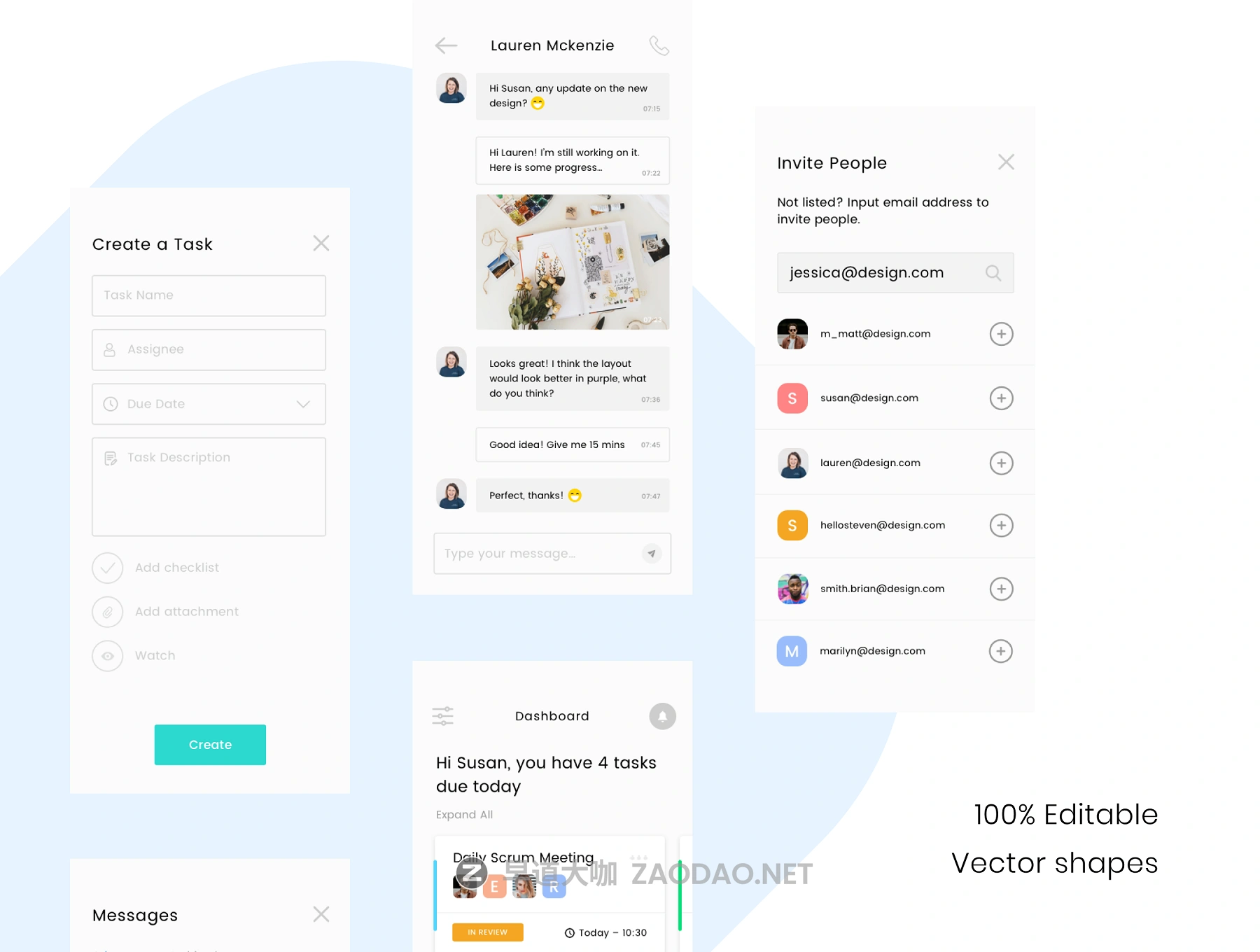 员工信息统计任务管理APP UI工具包 Task Management App UI插图3 员工信息统计任务管理APP UI工具包 Task Management App UI插图3