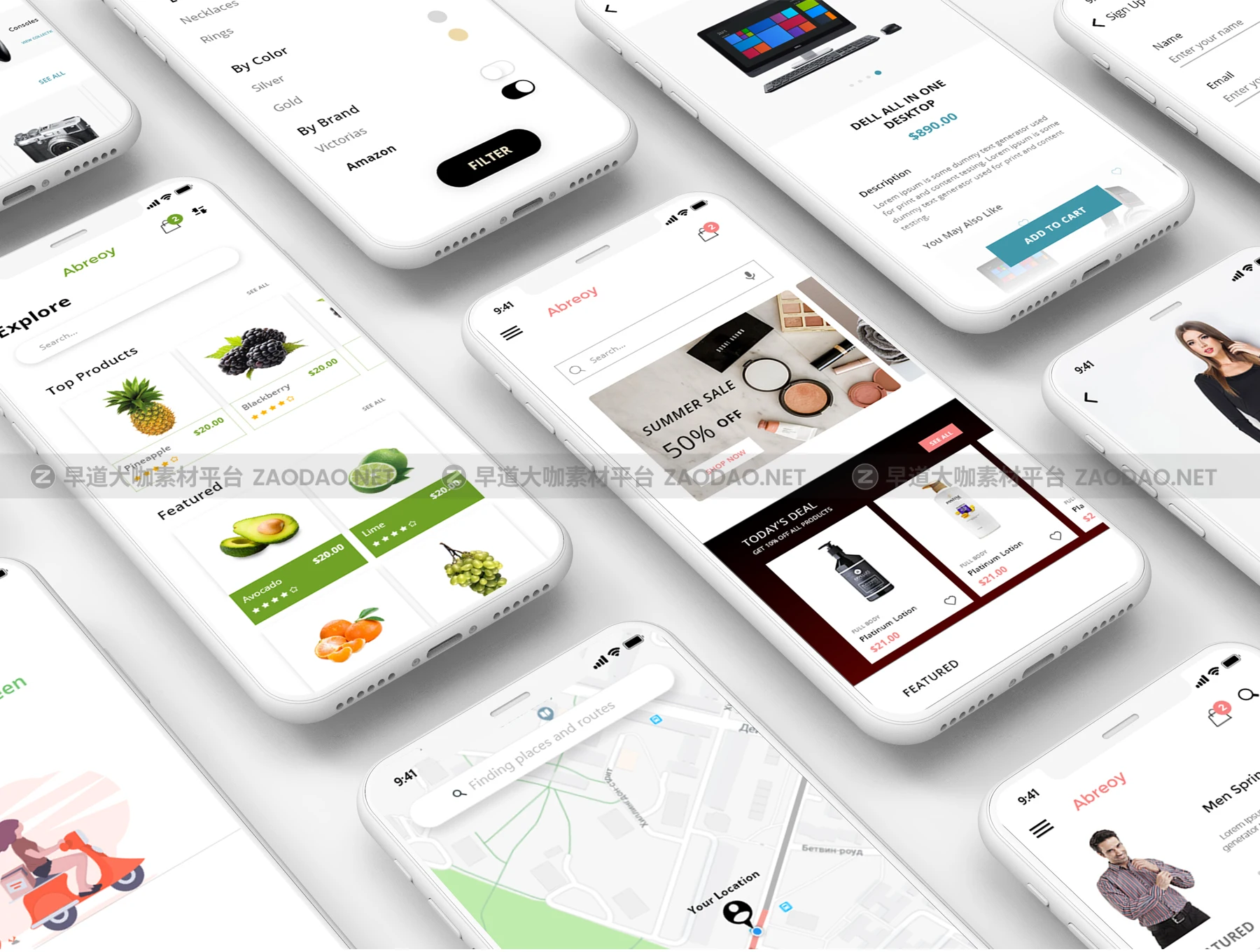 时尚家具灯具水果电商iOS APP UI套件 Abreoy E-Commerce UI Kit插图4
