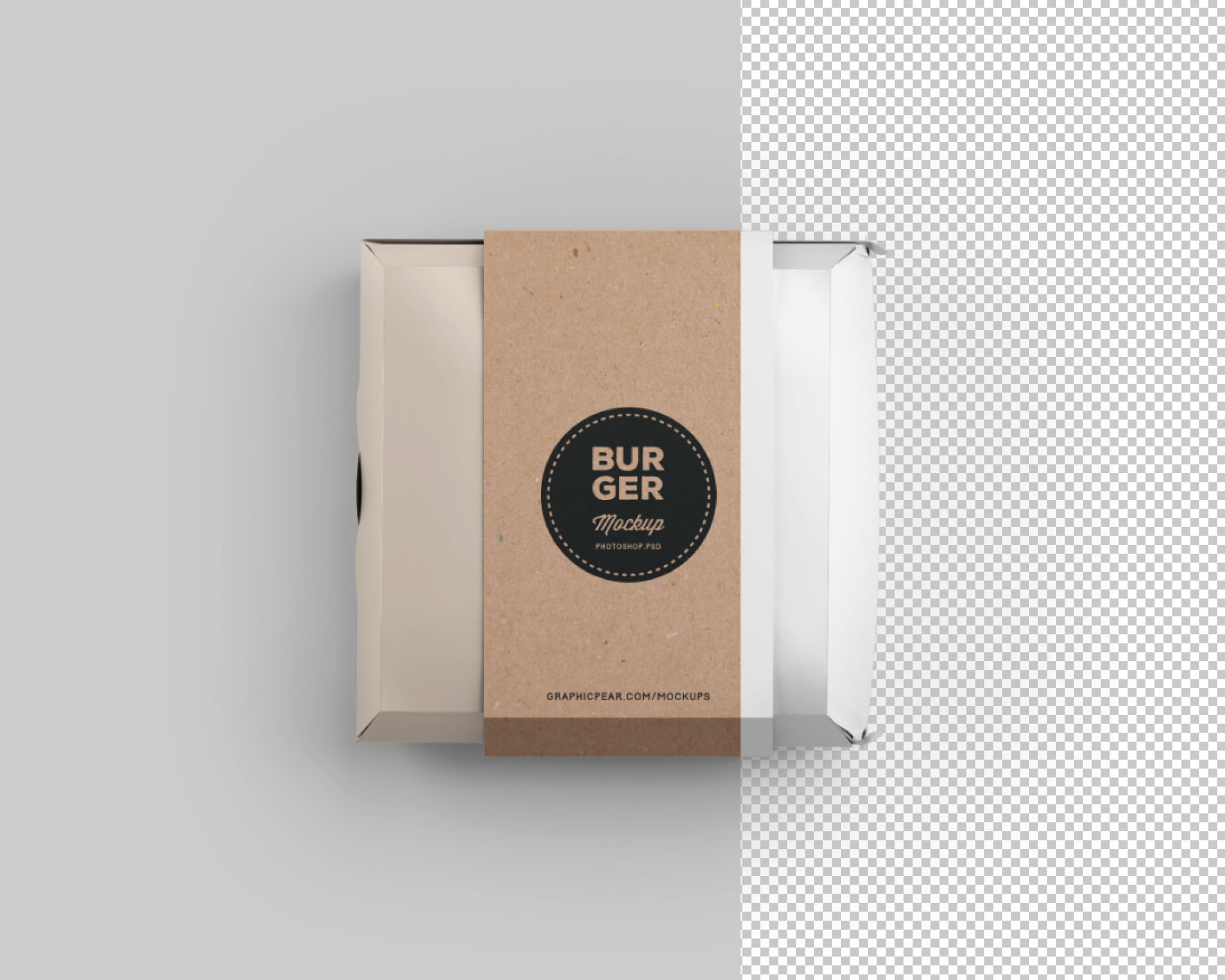Download 西餐汉堡纸质包装盒展示样机 Burger Box Package Mockup - 早道大咖