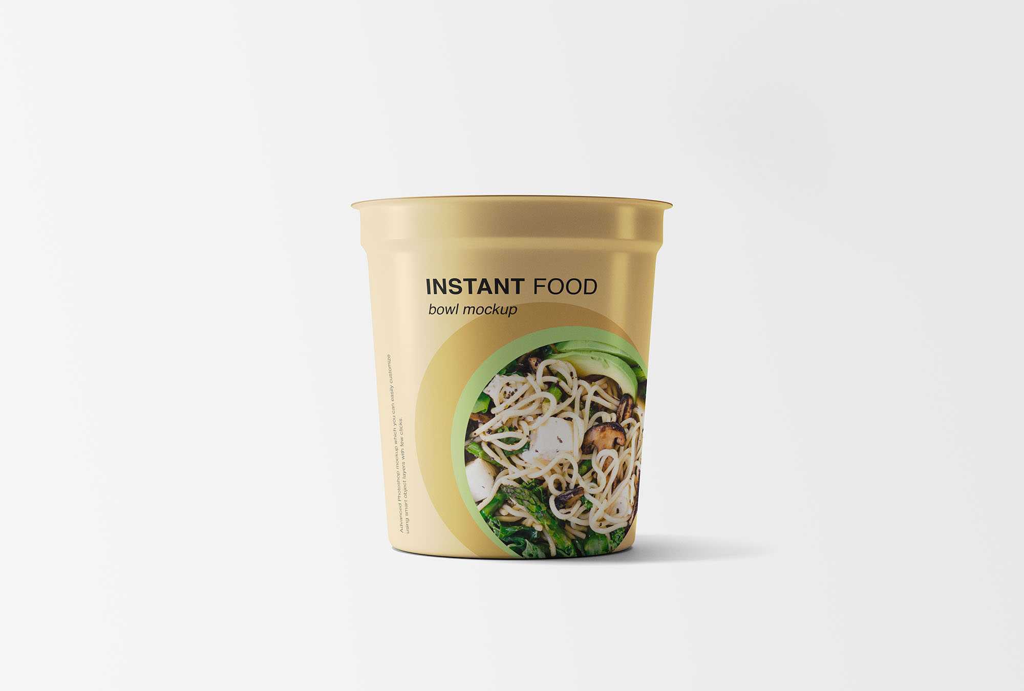 即食方便面酸辣粉桶装包装盒设计展示样机 instant food bowl mockup 