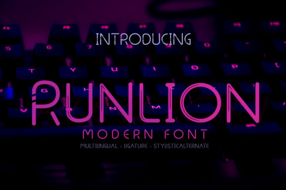 现代未来圆润神秘字体下载 Runlion Font