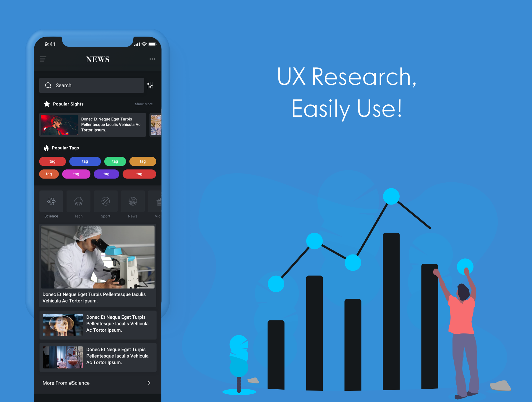 精选免费新闻资讯阅读手机iOS APP UI套件 News Reader Mobile App UI Kit插图5