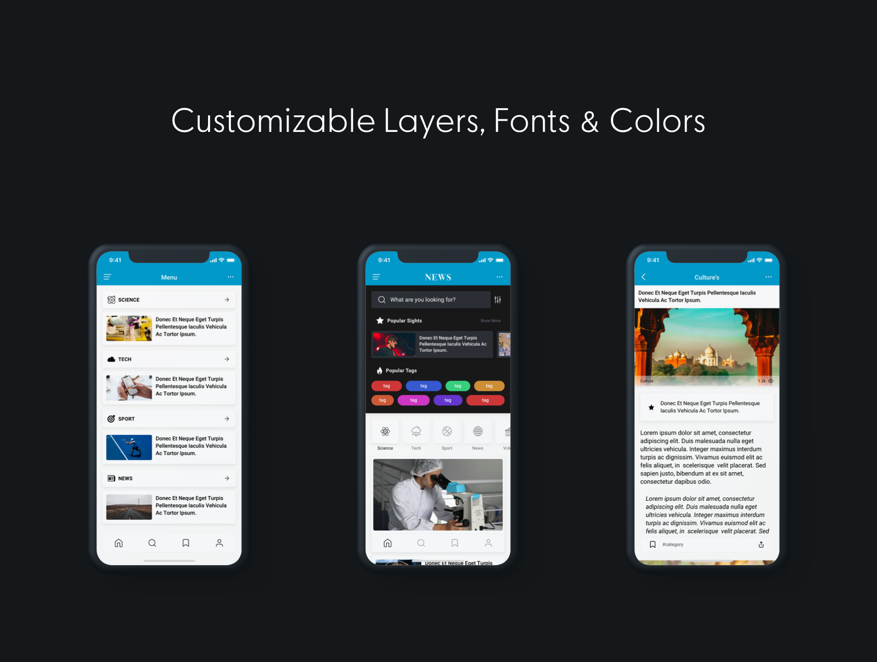 精选免费新闻资讯阅读手机iOS APP UI套件 News Reader Mobile App UI Kit插图7