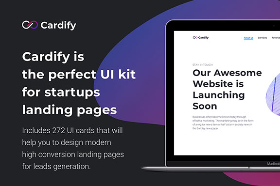 多功能旅行房地产健身WEB UI工具包 Cardify Startup UI Kit