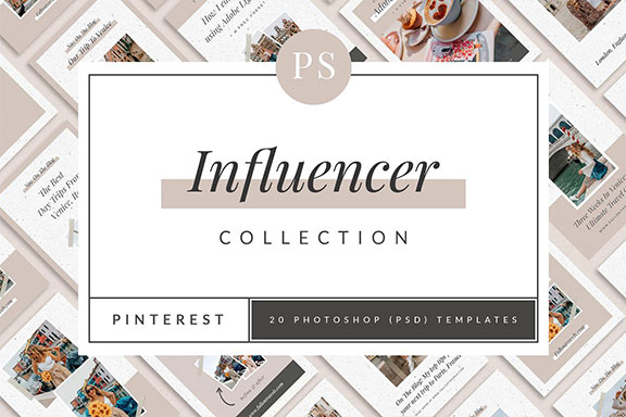 时尚潮流服装博主摄影照片Pinterest营销INS风模板 Influencer Pinterest Templates