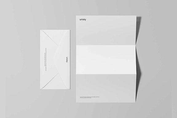 简约品牌设计提案信封信纸展示样机 Letterhead & Envelope Mockup