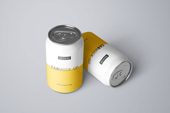 多角度苏打水果汁饮料金属罐包装样机 Soda Can Mockup ( Standard Size )