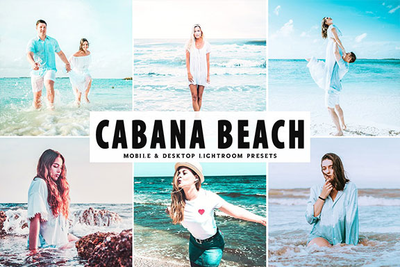 清新科帕卡巴纳海滩摄影照片色彩蓝色效果LR预设 Cabana Beach Lightroom Presets