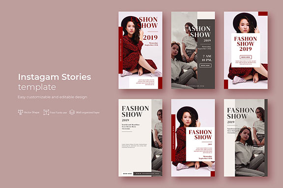 淡雅女性服装新品发布电商营销海报INS风模板 AFR Instagram Stories.03