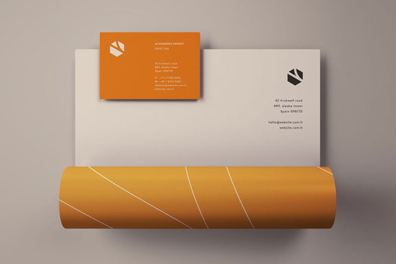 品牌VI设计提案名片信纸展示样机 Letterhead and Business Card Mockup