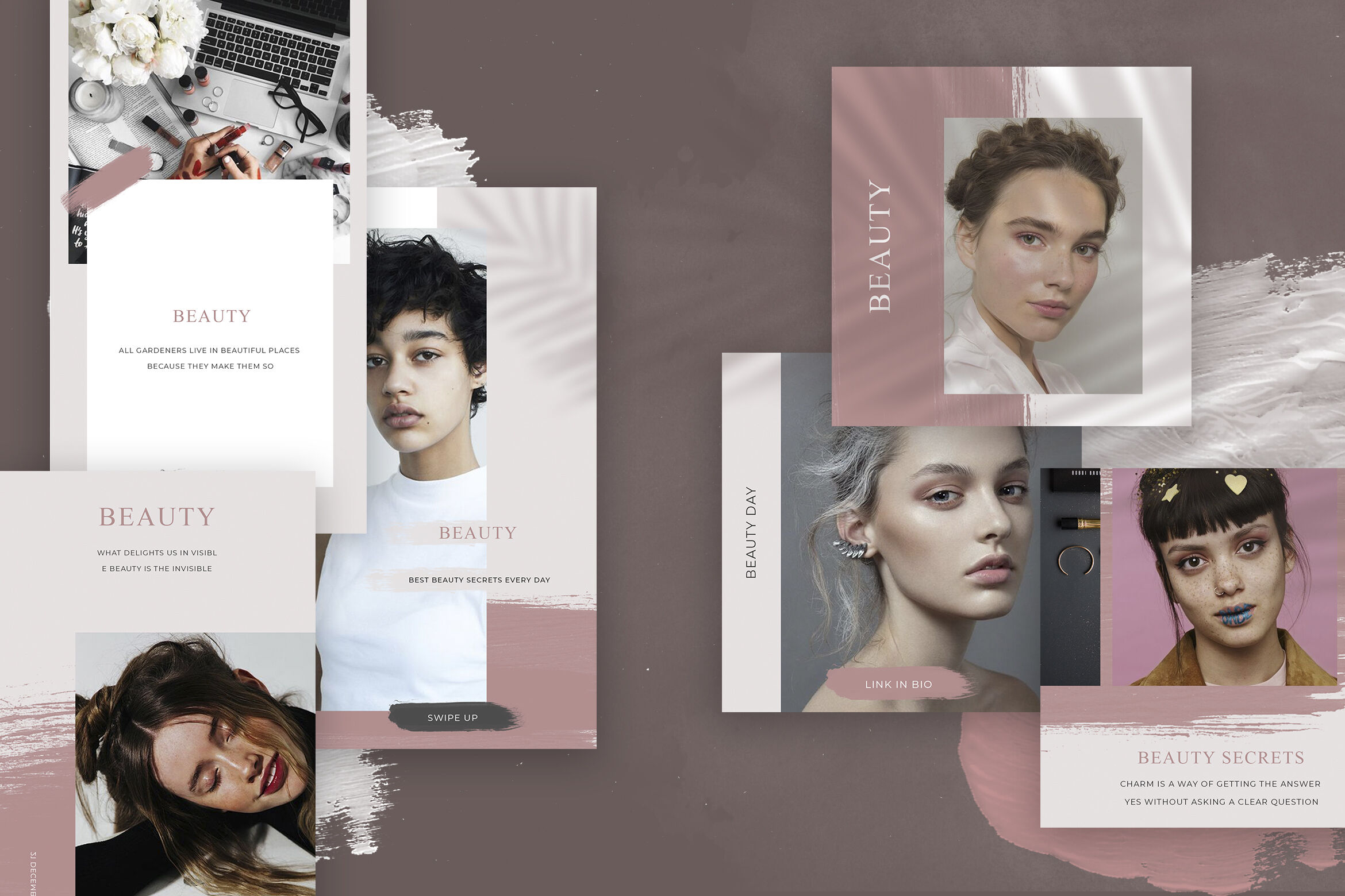 时尚美容护肤电商营销朋友圈海报INS风模板 Beauty Instagram Template, Social media pack, Fashion stories template插图3