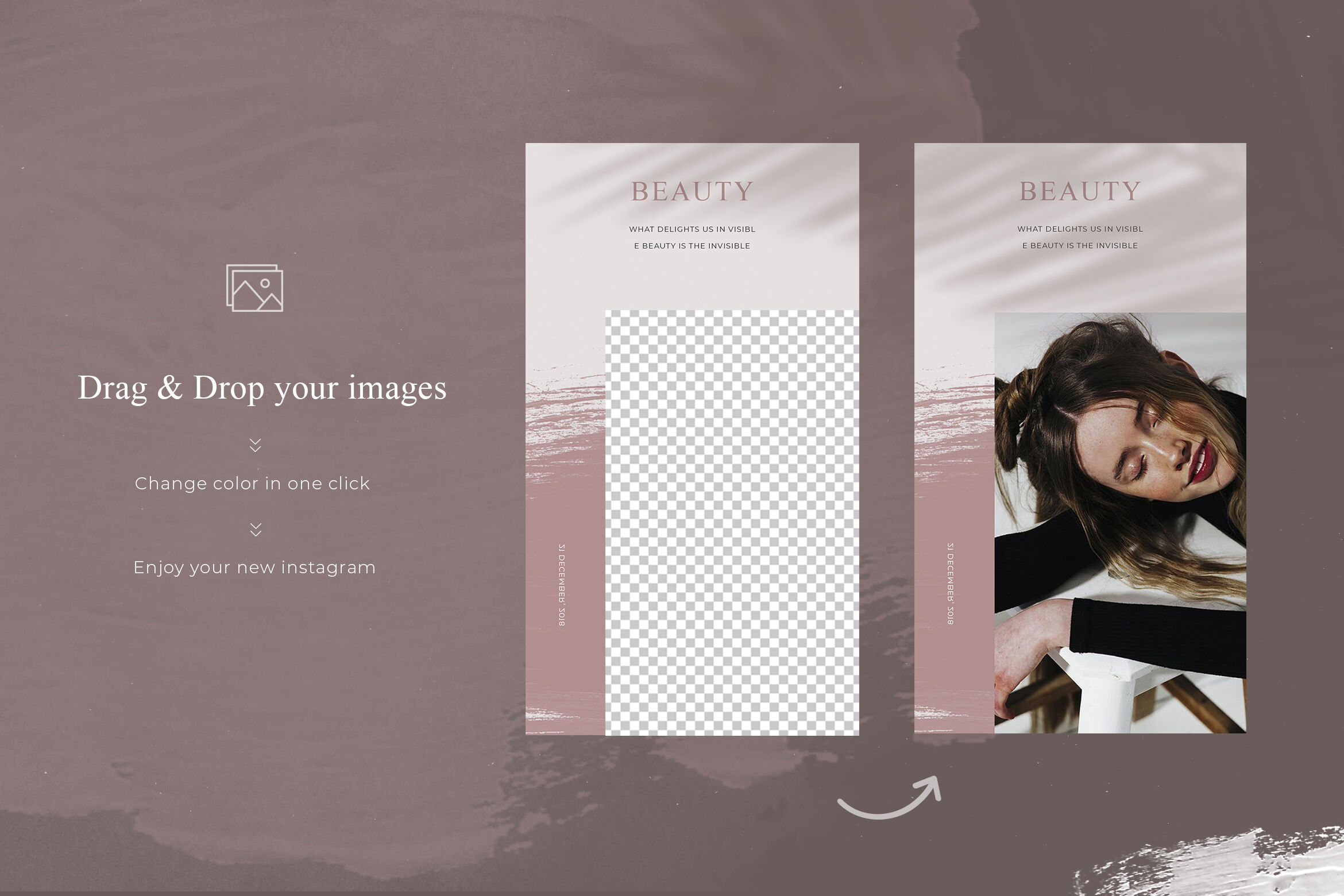 时尚美容护肤电商营销朋友圈海报INS风模板 Beauty Instagram Template, Social media pack, Fashion stories template插图4