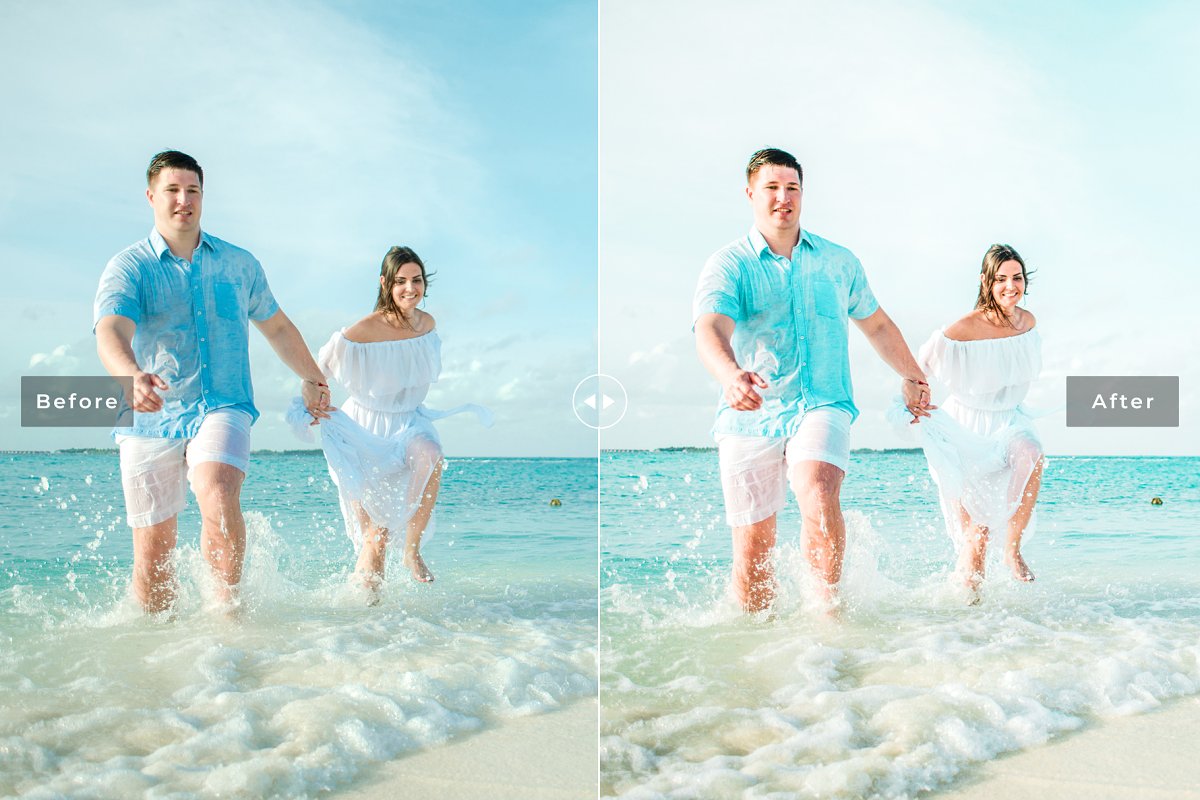 清新科帕卡巴纳海滩摄影照片色彩蓝色效果LR预设 Cabana Beach Lightroom Presets插图1