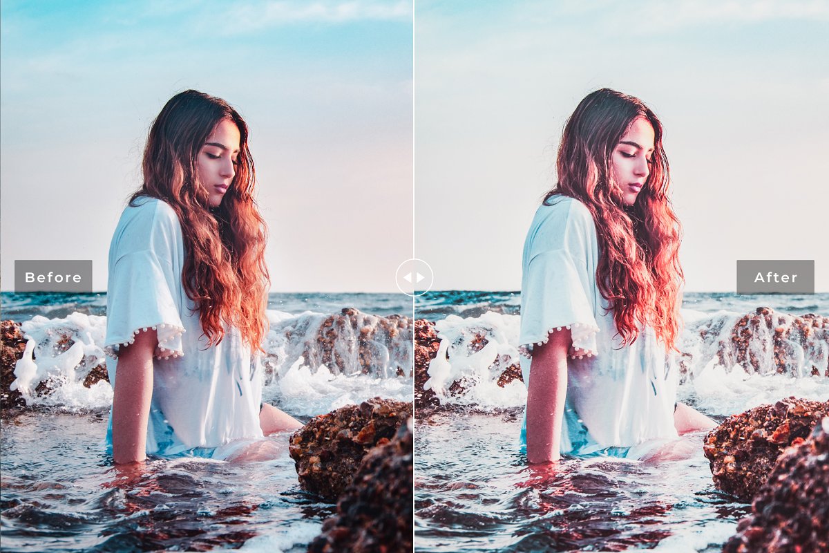 清新科帕卡巴纳海滩摄影照片色彩蓝色效果LR预设 Cabana Beach Lightroom Presets插图4
