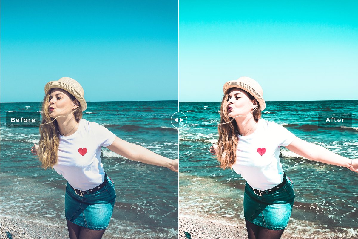 清新科帕卡巴纳海滩摄影照片色彩蓝色效果LR预设 Cabana Beach Lightroom Presets插图5