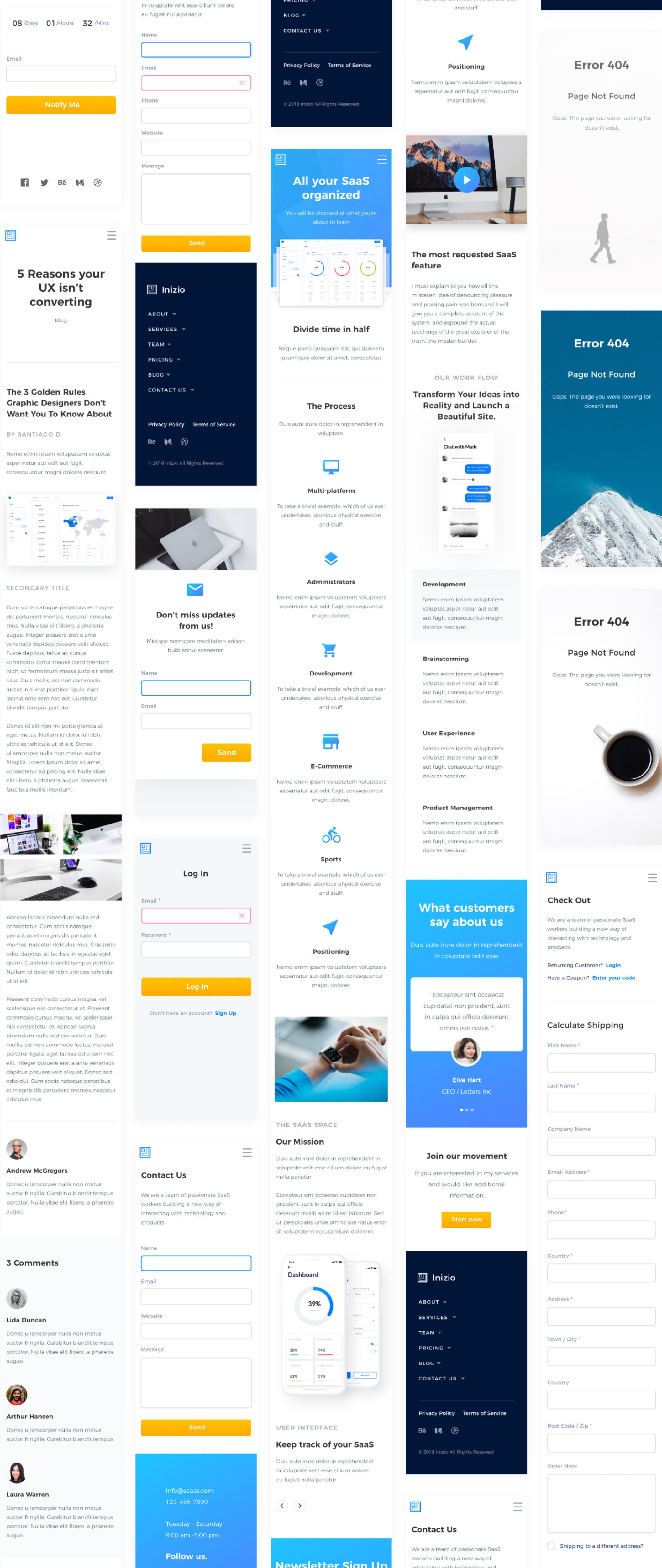 多功能的WEB UI & APP UI工具包 SaaS Website UI Kit_img_2