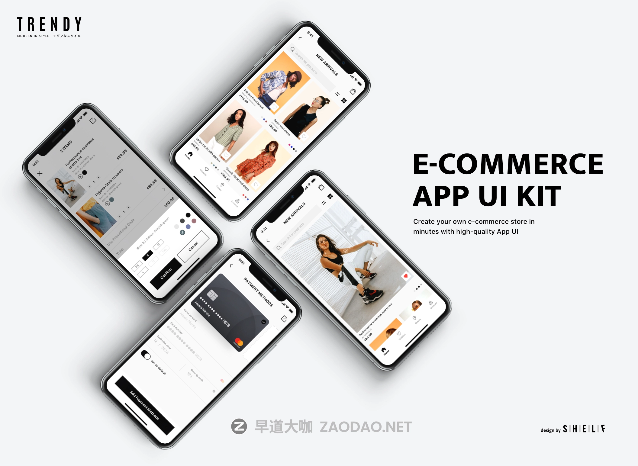 时尚女性服装电子商务应用程序UI工具包 Trendy E-commerce App UI kit插图 时尚女性服装电子商务应用程序UI工具包 Trendy E-commerce App UI kit插图