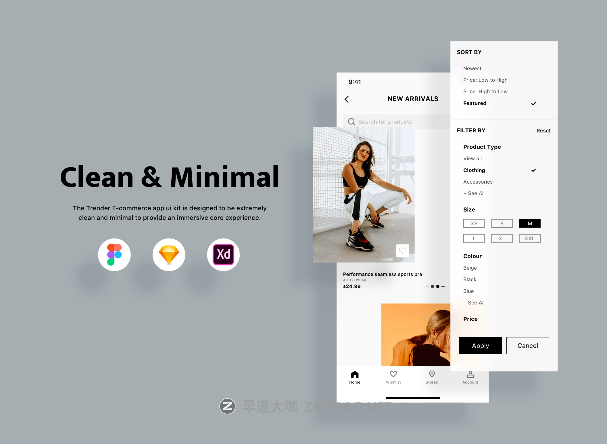 时尚女性服装电子商务应用程序UI工具包 Trendy E-commerce App UI kit插图1 时尚女性服装电子商务应用程序UI工具包 Trendy E-commerce App UI kit插图1