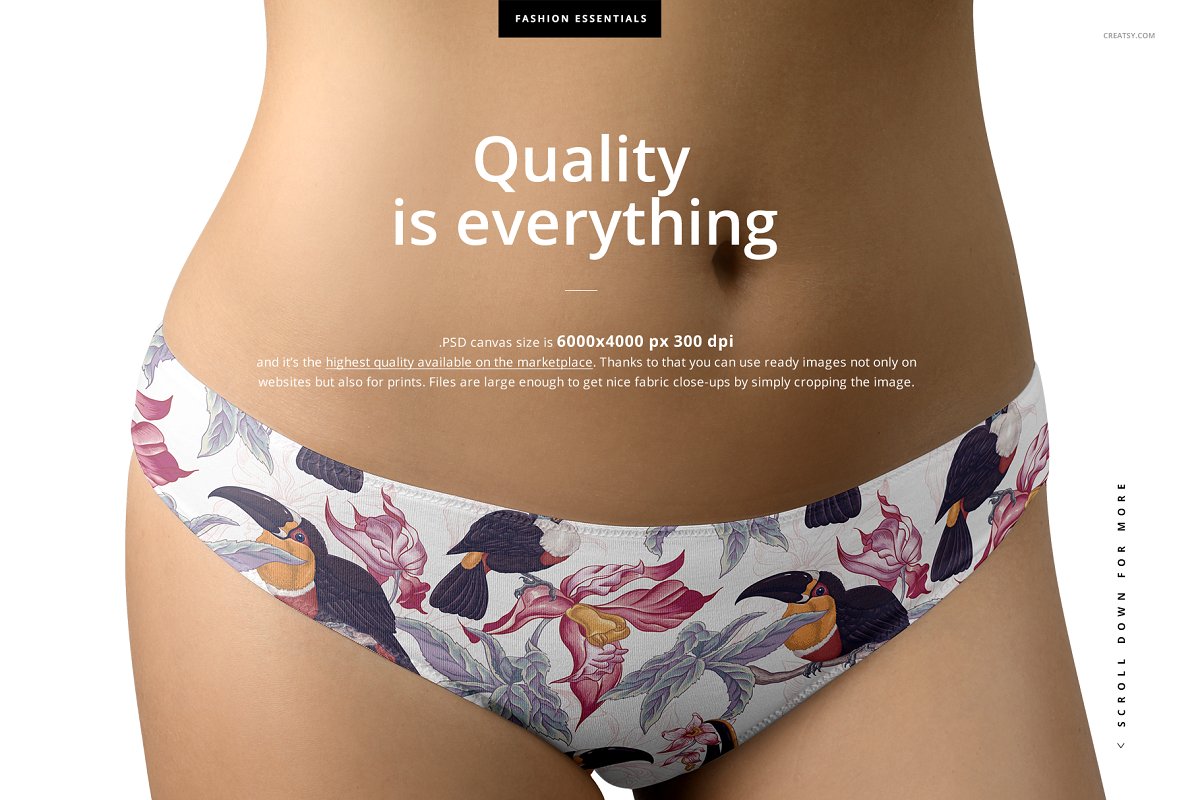 Download 女性内裤内衣样机套装PSD模板 Women's Panties Mockup Set - 早道大咖