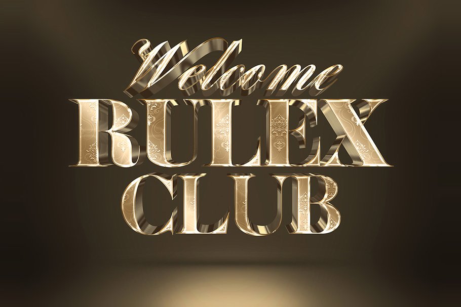 逼真高分辨率3D黄金文字效果Vol.3 3D Gold Text Effects Vol.3插图6
