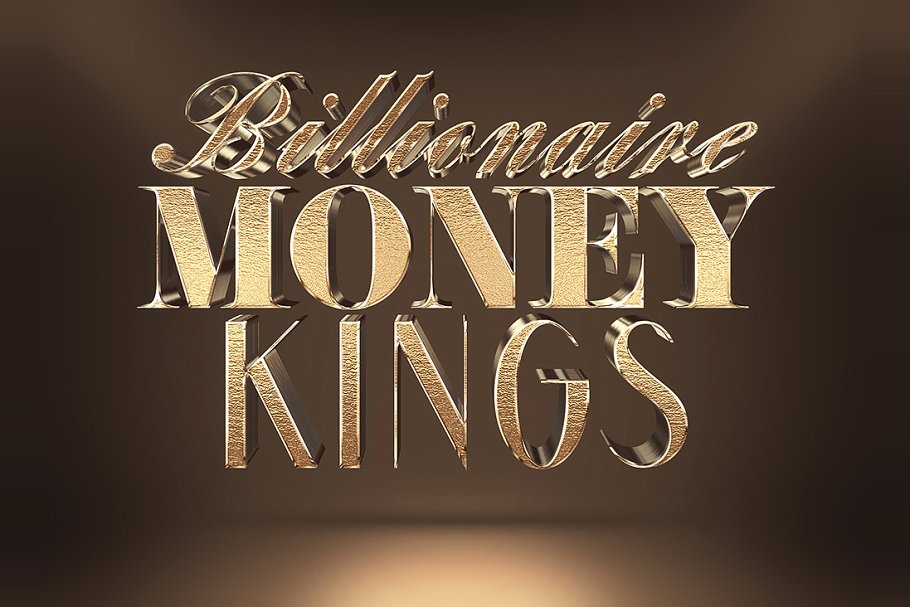 逼真高分辨率3D黄金文字效果Vol.3 3D Gold Text Effects Vol.3插图3