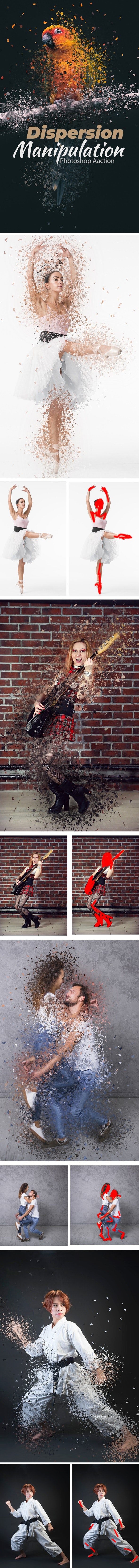 炫酷摄影照片分散爆炸修图效果的PS动作 Dispersion Manipulation Photoshop Action插图
