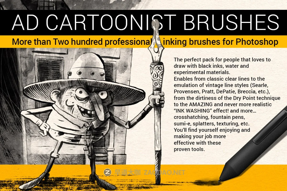 专业的漫画绘画必备PS笔刷 The Cartoonist Brushes插图 专业的漫画绘画必备PS笔刷 The Cartoonist Brushes插图