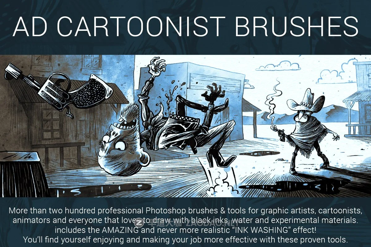 专业的漫画绘画必备PS笔刷 The Cartoonist Brushes插图3 专业的漫画绘画必备PS笔刷 The Cartoonist Brushes插图3