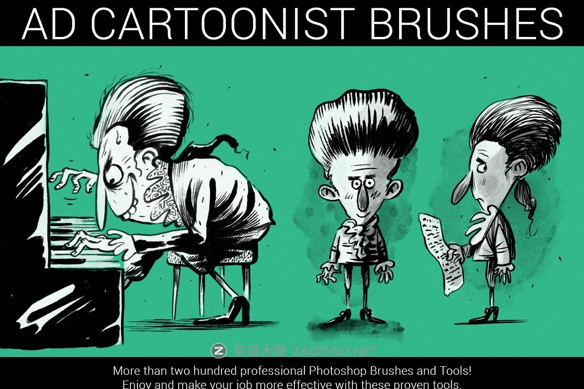 专业的漫画绘画必备PS笔刷 The Cartoonist Brushes插图5 专业的漫画绘画必备PS笔刷 The Cartoonist Brushes插图5