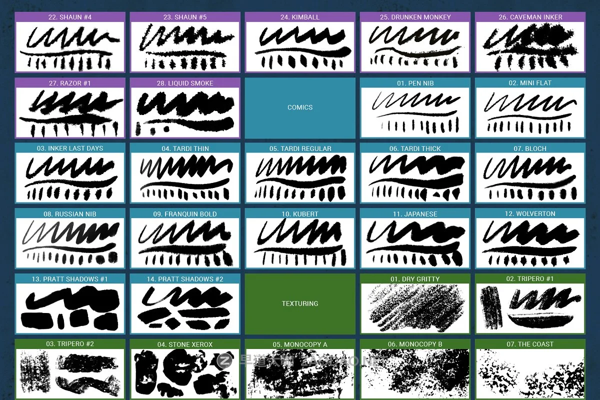 专业的漫画绘画必备PS笔刷 The Cartoonist Brushes插图7 专业的漫画绘画必备PS笔刷 The Cartoonist Brushes插图7
