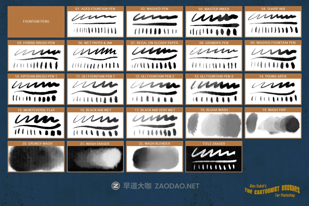 专业的漫画绘画必备PS笔刷 The Cartoonist Brushes插图12 专业的漫画绘画必备PS笔刷 The Cartoonist Brushes插图12