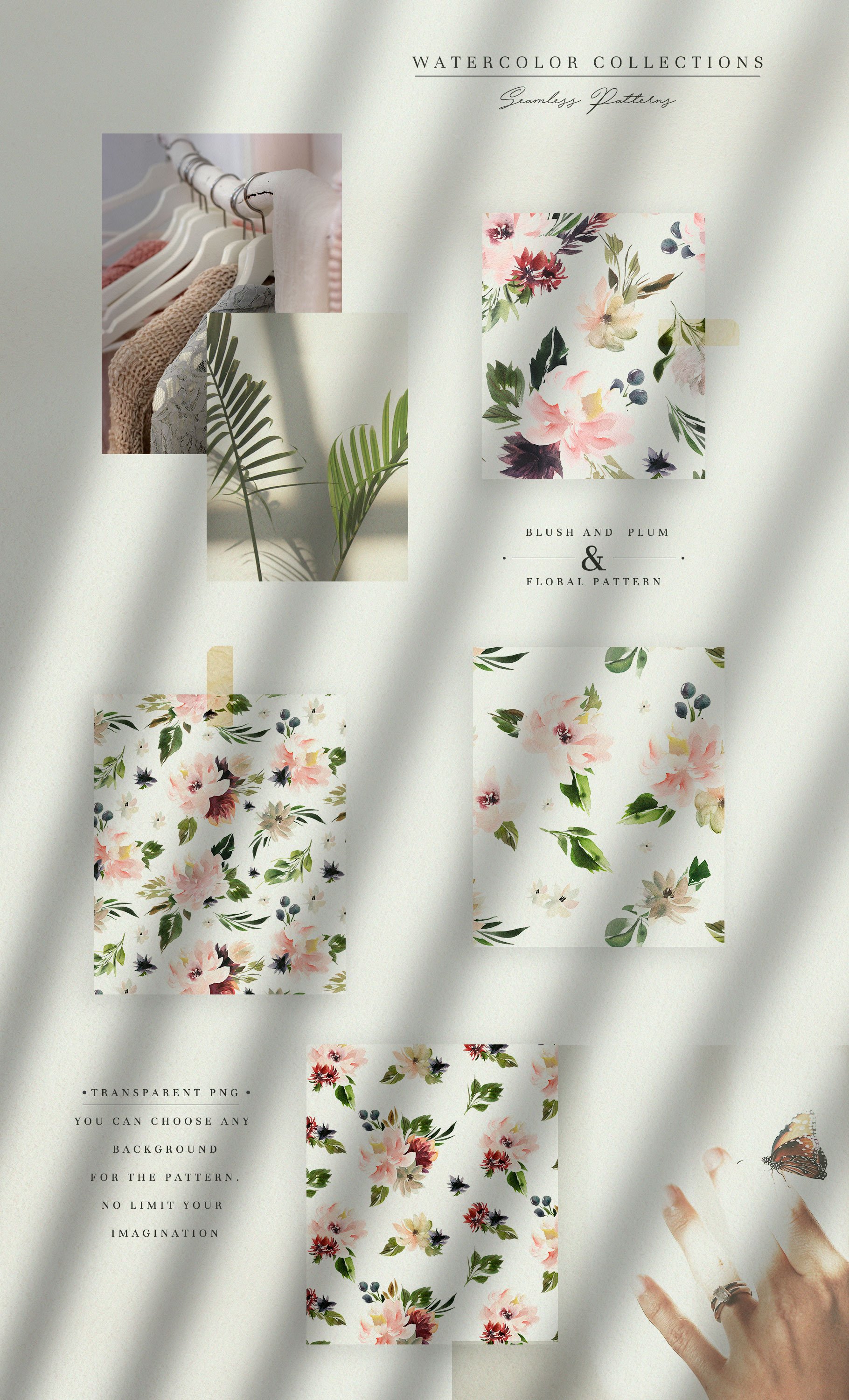 可爱的新鲜嫩牡丹&明亮的梅花水彩插画 Watercolor Blush & Plum插图3