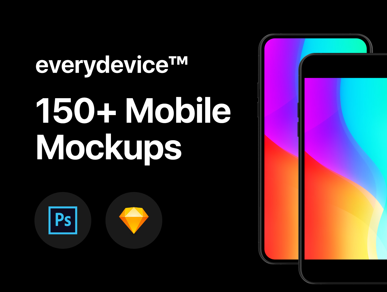 精美的150多种多角度通用手机样机 everydevice™ 150+ Mobile Mockups插图