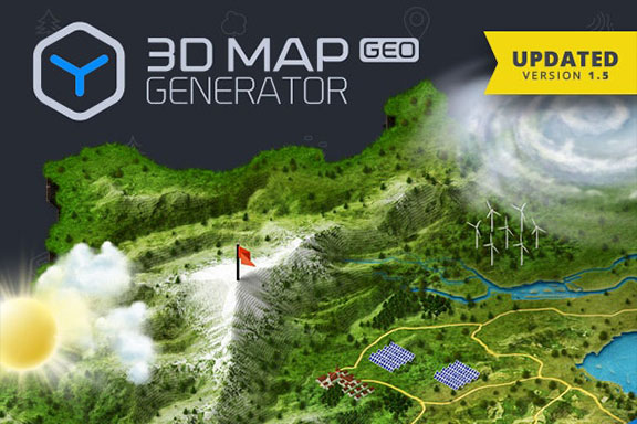 超逼真的复杂地理3D地图生成器PS插件 3D Map Generator – GEO WIN&MAC 汉化版
