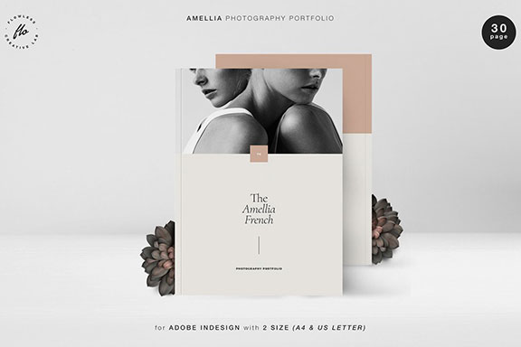极简女性服装摄影营销ID画册模板 AMELLIA Photography Portfolio