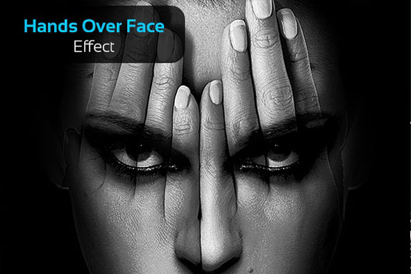 面部照片叠印手部修图效果的PS动作 Hands Over Face Effect – Photoshop Action