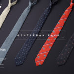 精美的多角度男士领带样机PSD模板 Gentelman Pack v.1: Tie Mockup Set