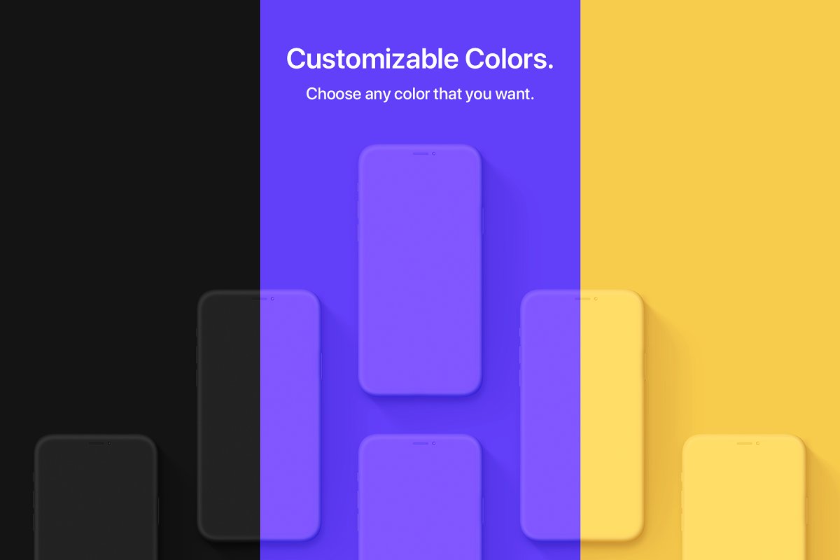 苹果iPhone 11 Pro陶瓷智能手机UI设计屏幕预览样机 Phone 11 Pro – 20 Clay Mockups插图2
