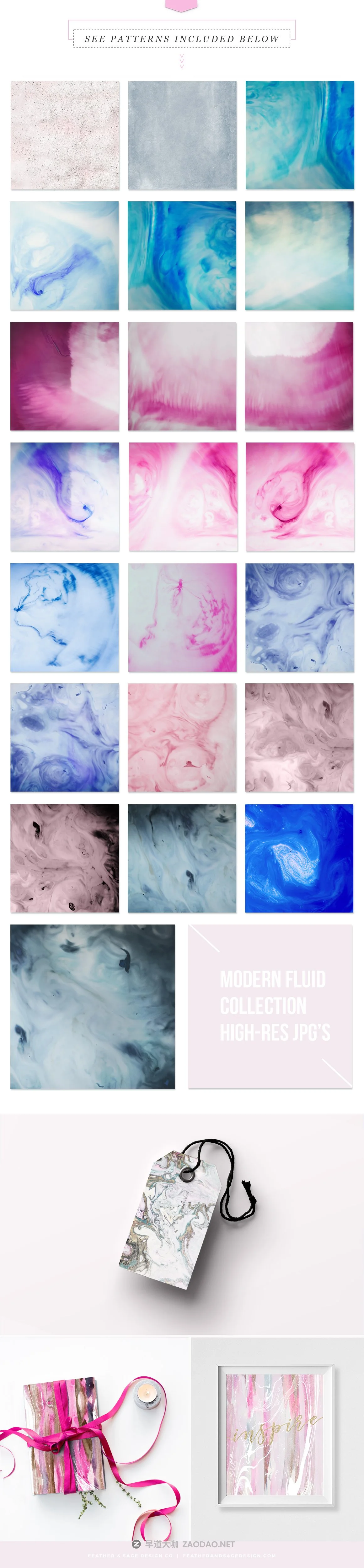 现代时尚抽象手绘水彩背景纹理 Modern Fluid & More Patterns插图4 现代时尚抽象手绘水彩背景纹理 Modern Fluid & More Patterns插图4