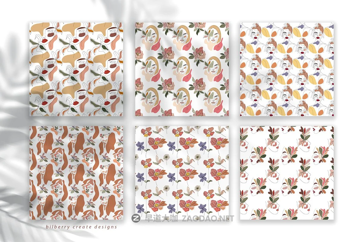 现代抽象叶子花卉女性人脸矢量插图 MonoGirl collection插图9 现代抽象叶子花卉女性人脸矢量插图 MonoGirl collection插图9