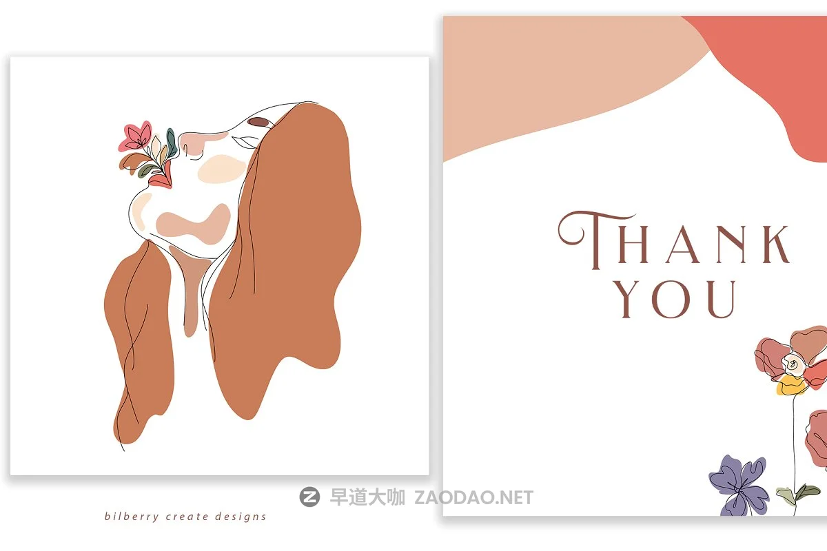 现代抽象叶子花卉女性人脸矢量插图 MonoGirl collection插图15 现代抽象叶子花卉女性人脸矢量插图 MonoGirl collection插图15