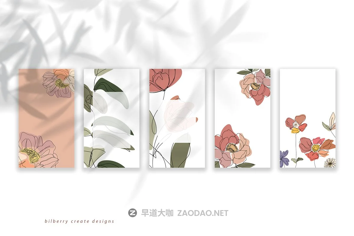 现代抽象叶子花卉女性人脸矢量插图 MonoGirl collection插图2 现代抽象叶子花卉女性人脸矢量插图 MonoGirl collection插图2