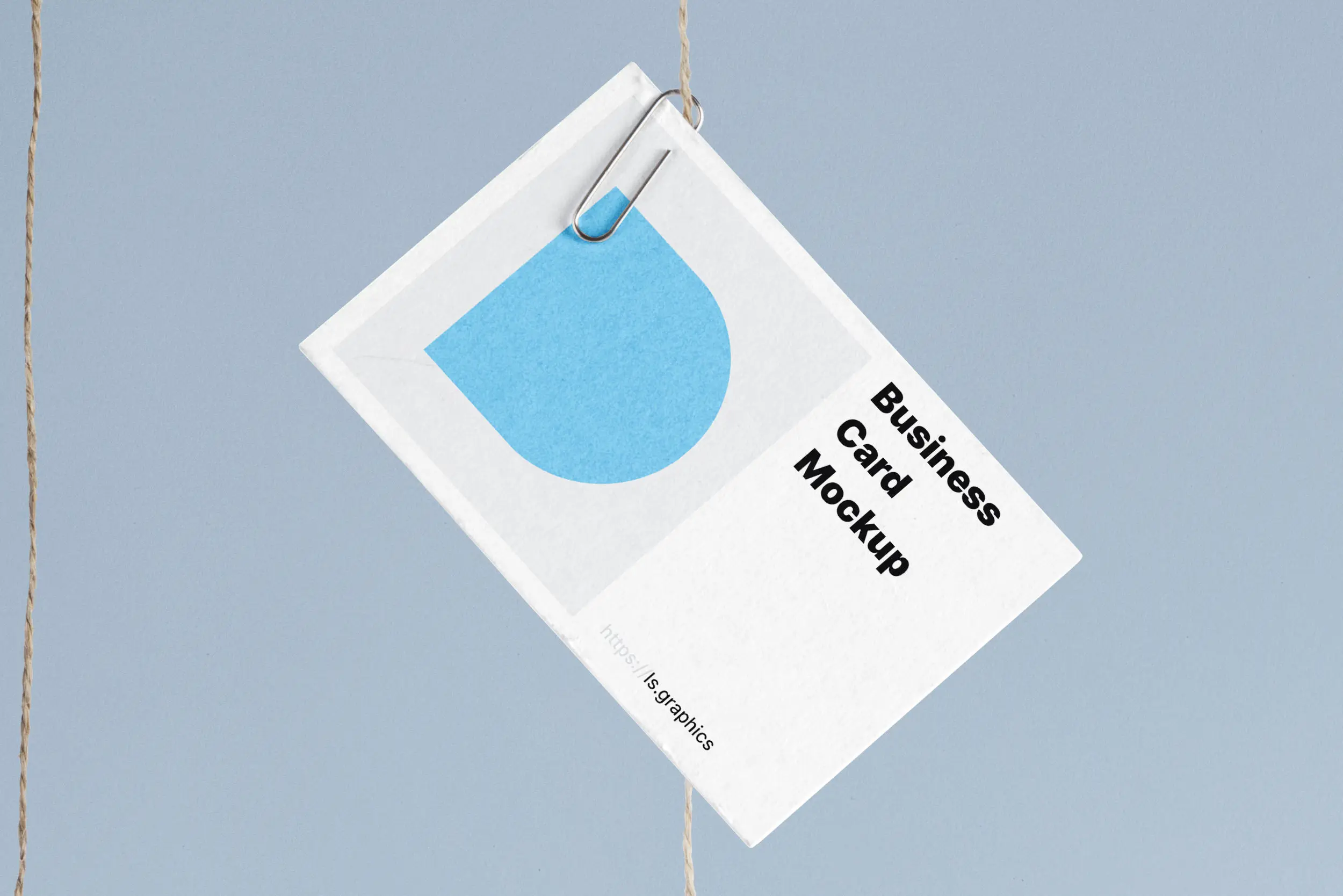 带有挂绳高分辨率名片设计样机模板 Hanging Business Card Mockups插图2
