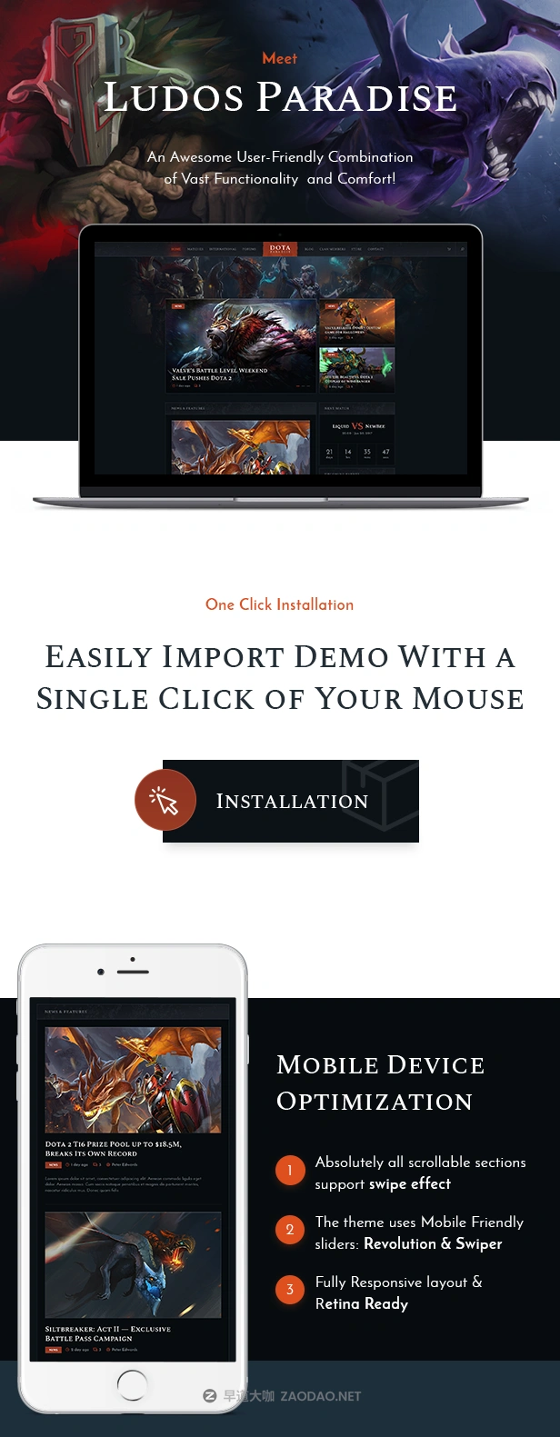 超炫酷视频游戏|博客|氏族电竞WordPress主题模板 Ludos Paradise | Video Gaming Blog & Clan Esports WordPress Theme插图 超炫酷视频游戏|博客|氏族电竞WordPress主题模板 Ludos Paradise | Video Gaming Blog & Clan Esports WordPress Theme插图